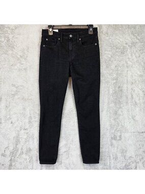 Gap True Skinny Mid Rise Jeans Womens 6 Black Rinse Stretch 1969 Denim